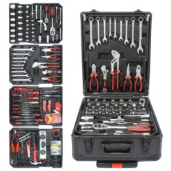 899 Piece Home Repair Tool Set With Rolling Plastic Toolbox, 4 Drawers, General Household Maintenance Kit For Garden, Homeowner, Handyman - Black