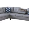 Irine - Faux Leather Sectional Sofa With Ottoman - Gray - Image 6