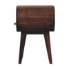 Circular Bedside Table With Open Slot - Walnut - Image 9