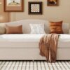 Twin Size Upholstered Daybed With Storage Armrests, Trundle And Latest Integrated Bluetooth Audio System - Beige - Image 15