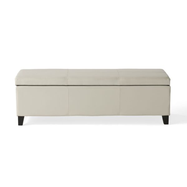 Glouster - Storage Ottoman With Leather Upholstery - Ivory