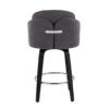 Dahlia - Contemporary Counter Stool With Round Footrest (Set of 2) - Black / Gray - Image 5