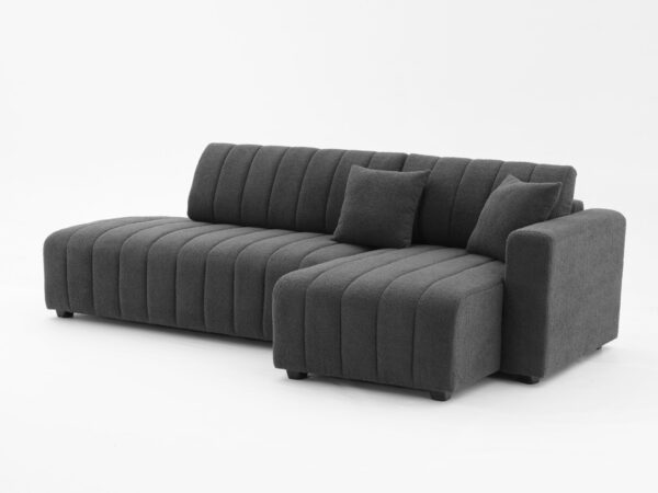 Jessica - Lamb Wool Right Facing Sectional Sofa With Chaise - Dark Gray