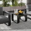 3 Piece Aluminum Frame Patio Furniture With 6.7" Thick Cushion And Coffee Table, All Weather Use Olefin Fabric Outdoor Chair - Gray / Black - Image 3