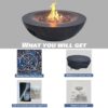42 " Outdoor Concrete Propane Gas Fire Pit Bowl - Dark Gray - Image 6