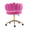 Velvet Home Office Desk Chair, Modern Cute Computer Chair, Wheels Swivel Height Adjustable Task Chair - Rose Red - Image 18