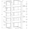 Bookshelf, Bookcase, Etagere, 4 Tier For Office, Contemporary & Modern - Espresso - Image 5