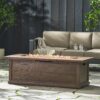 Transitional Rectangular Outdoor Propane Fire Pit With 50, 000 Btu, Tank Cover Not Included - Brown Wood Pattern - Image 5
