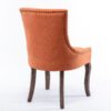 Ultra Side Dining Chair,Thickened Fabric Chairs With Neutrally Toned Solid Wood Legs, Bronze Nail Head (Set of 2) - Orange - Image 7