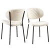 Boucle Dining Chairs, Dining Chairs With Metal Legs For Dining Room, Kitchen, Living Room (Set of 2) - Beige - Image 5
