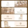 Topmax - 6 Piece Vintage Traditional Extendable Dining Table Set With Removable Leaf, Upholstered Dining Bench And 4 Chairs For 6 - Natural - Image 3