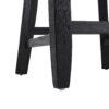 Counter Stools (Set of 2), Upholstered Counter Height Bar Stools With Comfy Back, Solid Rubber Wood Frame, Backrest, Footrest, Armless Barstools For Home Bar, Kitchen Counter - Beige / Black - Image 16