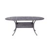 Oval 6 Person 72" Long Aluminum Dining Set Sunbrella With Cushions - Gray / Ivory - Image 4