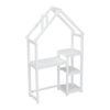 House-Shaped Wooden Writing Desk, Kids Study Table, Bookshelf & Toy Storage - White - Image 10
