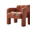 31.10" Wide Boucle Upholstered Accent Chair - Orange - Image 9