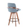 Cosmo - Mid-Century Counter Stool - Walnut / Blue - Image 3