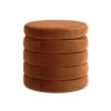 Fuji - Oversized Round Storage Ottoman - Burnt Orange - Image 2
