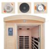 Low Emf Front Door With Heating Panel 1 People Hemlock Far Infrared Indoor Sauna Room - Natural - Image 10