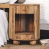 Soba - Ball Open Slot Bedside Table - Light Brown - Image 10