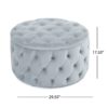 Elegant Ottoman With Plush Velvet Upholstery - Light Gray - Image 4