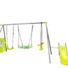 Xns052 Interesting Six Function Swingset With Net Swing Metal Plastic Safe Swing Set 440Lbs For Outdoor Playground For Age 3+ With 31.5" Net Swing - Green / Blue - Image 8