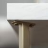 Modern Glam Metal And Faux Marble Coffee Table - White / Gold - Image 4