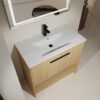 Modern Bathroom Vanity With Ceramic Sink And Soft Closing Doors, 36" Freestanding Cabinet - Oak - Image 7
