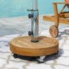 Ralph - Round Umbrella Base - Teak - Image 3