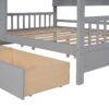 Full Size House Bed With 2 Drawers, Kids Bed With Storage Shelf - Gray - Image 14