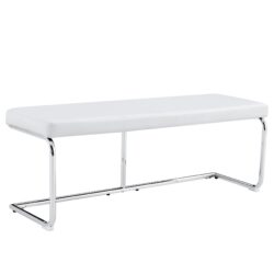 Modern Shoe Changing Stool With Metal Legs For Various Rooms - White