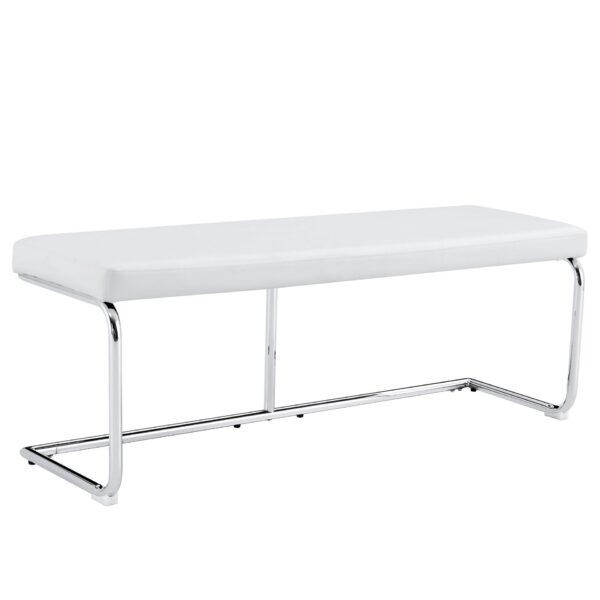 Modern Shoe Changing Stool With Metal Legs For Various Rooms - White