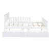 Full Size Platform Bed With Guardrails On Both Sides And 2 Storage Drawers - White - Image 5