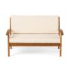 Peyton - Outdoor Loveseat And Coffee Table Set With Water Resistant Cushions - Teak - Image 8
