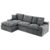 Cloud Sectional Sofa Upholstered Sofa Couch With Double-Layer Cushion And Side Pockets, Free Combined Sectional Sofa Full Compressed Sofa For Living Room - Gray - Image 22