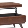 Owen - Lift Top Large Coffee Table Storage Ottoman - Distressed Saddle Brown - Image 7