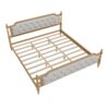King Size Traditional Style Solid Bed Frame With Upholstered Tufted Headboard, No Box Spring Needed - Walnut - Image 5