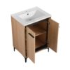 Modern 24" Bathroom Vanity Base With Basin And Storage Cabinet - Oak - Image 15