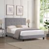 Queen Size Upholstered Platform Bed Frame With Button Tufted Linen Headboard, No Box Spring Needed, Wood Slat Support - Gray - Image 2