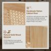 Bathroom Vanity Crafted From Natural Materials, Featuring Handmade Rattan Doors And Soft-Closing Mechanisms - Light Brown - Image 4