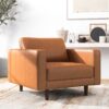 Catherine - Leather Lounge Chair Leather - Brown / Tan - Image 7