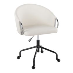 Claire - Contemporary / Glam Task Chair - Black / White / Silver