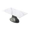 70.84" Modern Artificial Stone Panel Stainless Steel Curved Legs, Can Accommodate 6-8 People - White / Gray - Image 4