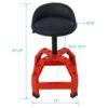 Pneumatic 360 Degree Swivel Stool, Mechanics Rolling Creeper Seat, Heavy Duty Mechanics Stool - Red - Image 4