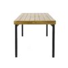 Acacia Wood Patio Dining Table, 69"L Rectangle Outdoor Table - Teak / Black - Image 8