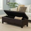 Elegant Storage Ottoman Bench With Birch Legs - Brown - Image 4