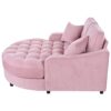 Modern Chaise Lounge Sofa Bed Upholstered Sofa Couch With Tufted Seat And Detachable Pillows For Living Room - Pink - Image 16