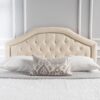 Queen & Full Size Headboard With Diamond Tufting And Nailhead Trim - Beige - Image 6