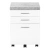 File Cabinet, Rolling Mobile, Storage Drawers, Printer Stand, Office, Cement Contemporary & Modern - White - Image 2