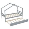 Twin Size House-Shaped Bed With Trundle - Gray - Image 18