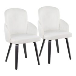 Dahlia - Contemporary Dining Chair (Set of 2) - Black / Cream - Velvet